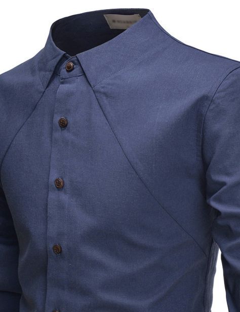 Parker Casual No Collar Shirt | Mens designer shirts, Stylish mens .