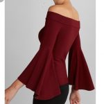 Express Tops | Fitted Off The Shoulder Bell Sleeve Top | Poshma