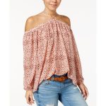 Say What? Juniors' Off-The-Shoulder Peasant Top ($17) ❤ liked on .