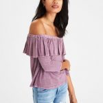 American Eagle Outfitters Tops | American Eagle Off The Shoulder .