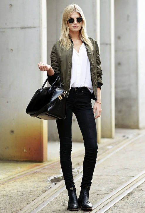 Le Fashion Megan Irwin Olive Bomber Jacket Downtown Cool Fall .