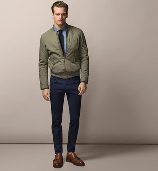 How to Wear an Olive Bomber Jacket For Men (152 looks & outfits .