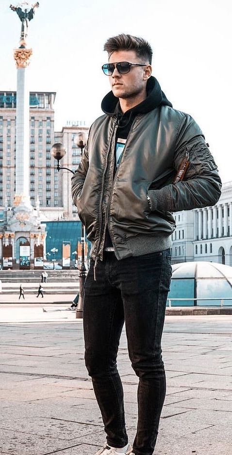 johnnysteger - with a fall streetwear combo with a olive bomber .
