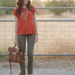 My New Favorite Outfit | Olive green pants outfit, Orange top .