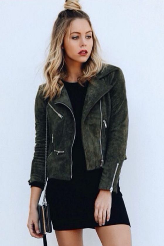Suede with Love Olive Green Suede Moto Jacket | Fashion, Cute .