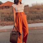 Outfit with combine orange pants with brown sunglasses | Chicisi
