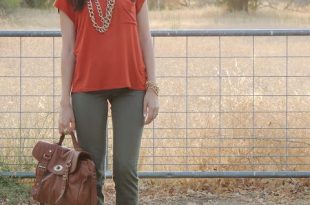 My New Favorite Outfit | Olive green pants outfit, Orange top .
