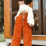 Outfit with orange pants | Orange pants, Orange pants outfit ideas .