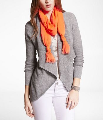 NEON OBLONG SCARF at Express in either the orange or pink .