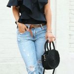 100+ blouse + ripped jeans #falloutfits #skirtoutfits #winter .