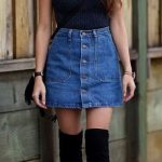 Summer look | A line denim skirt, Chic outfi
