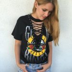 LF inspired Top Lace Up Vintage Black Guns N Roses by threadthugs .