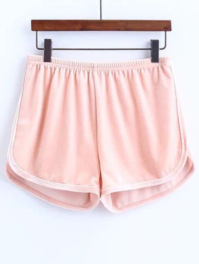 Elastic Waist Velvet Shorts $12.00 | Pantalones cortos de .