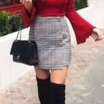 Skirt plaid outfit winter red 43 Ideas for 2019 #skirt | Plaid .