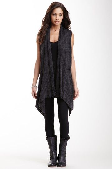 Sleeveless Draped Knit Cardigan by Miilla | Fashion, Sleeveless .