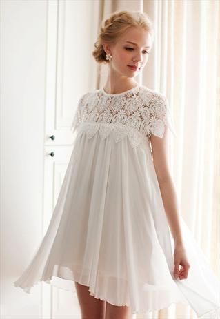 Outfit Ideas White Baby Doll
  Dress