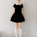 Peter Pan Collared Dress with (black instead of white) Knee High .