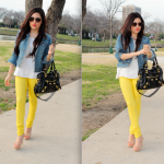 Denim jackets got to go but I definitely love the yellow jeans and .