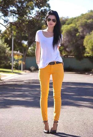 Outfit with outfits with forever21 yellow jeans | Chicisi