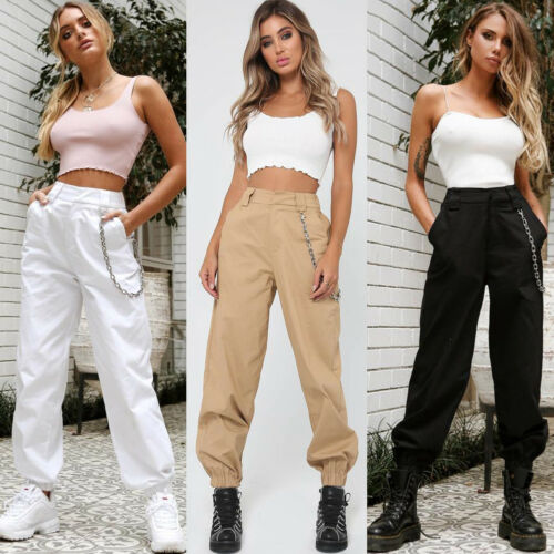 Without chain Women's Fashion Camo Cargo Trousers Pants Military .