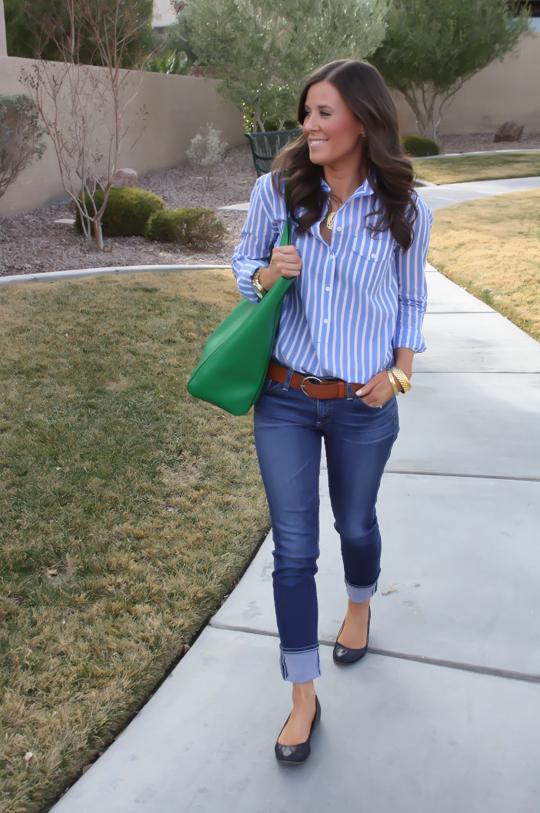 Use blue oxford shirt and roll up jeans. | Cute preppy outfits .
