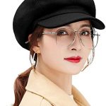 AMOY TANG Painter Hat for Women Black Octagonal Cap Outdoor .