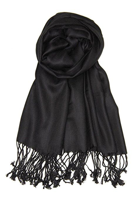 Achillea Large Soft Silky Pashmina Shawl Wrap Scarf in Solid .