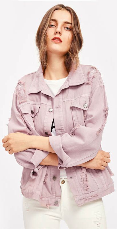 Cameo Pink Denim Jacket | Pink denim jacket, Oversized hoodie .