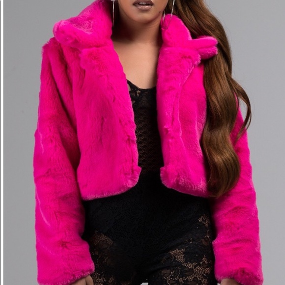 AKIRA Jackets & Coats | Hot Pink Faux Fur Jacket | Poshma