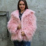 Oversized Pink faux fur coat Mongolian Lamb faux fur coat | Et