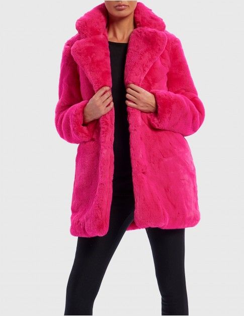 Hot Pink Faux Fur Jacket | Pink faux fur coat, Pink faux fur, Pink .