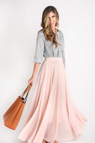 Pink Maxi Skirt Outfit Ideas