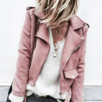 white cashmere + pink moto jacket | Fashion, Clothes, Street sty
