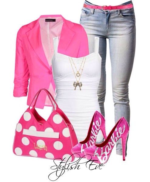 Barbie pink women's fashion outfit idea | Fashion clothes wom