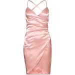Nly One Wrap Satin Dress ($46) ❤ liked on Polyvore featuring .