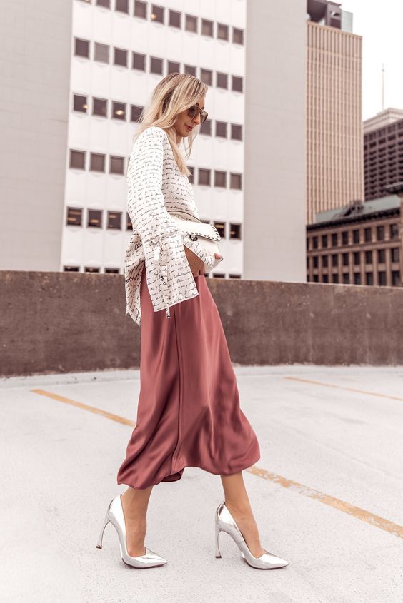 Silk Skirts and How to Wear Them #ootd #outfit #lookideas .