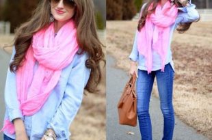 pop pink color scarf outfit – Just Trendy Gir