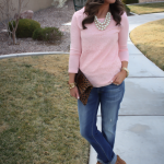 old navy top | Pink sweater outfit, Pink sweater outfit winter .