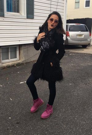 rock outfits with pink ankle boots | Chicisi