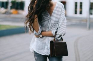15 Gorgeous Pinstripe Shirt Outfit Ideas for Women - FMag.c