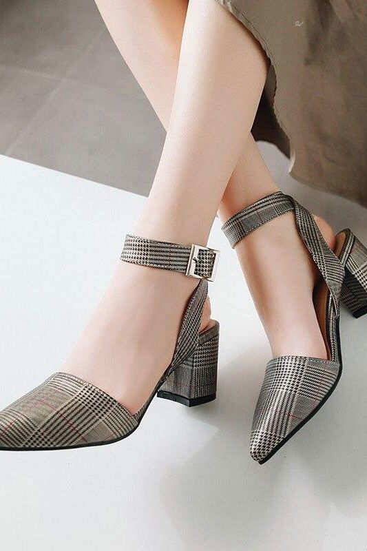 Fashion Big Ankle Strap Pointed Toe Sandals Women High Heels in .