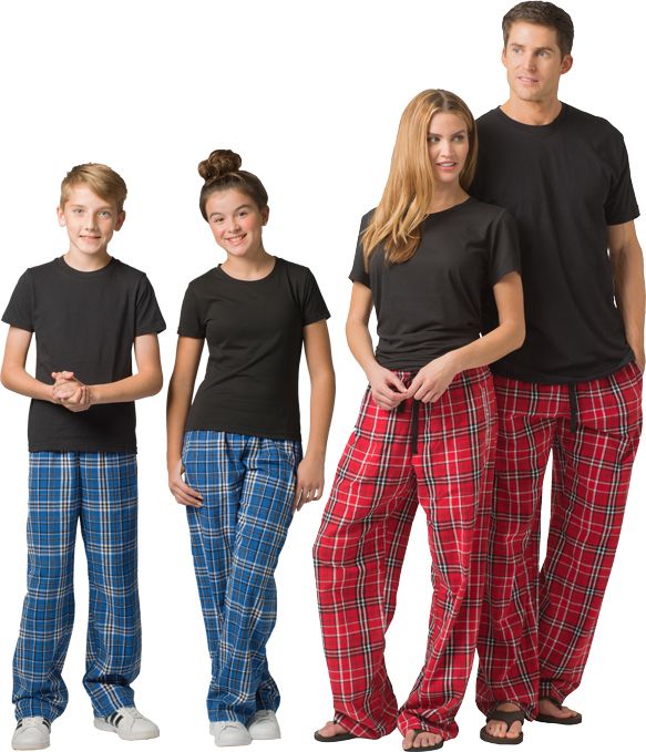 Plaid Flannel Lounge Pajama Pants in 30 Colors w/ Choice of 22 .