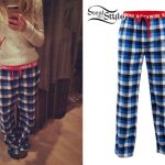 Ellie Goulding: Blue Plaid Pajama Pants | Steal Her Sty