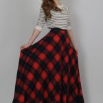 vintage 70s plaid WOOL high waisted ULTRA FULL maxi Skirt XS .