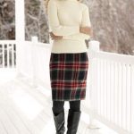 L.L. Bean 'Andover' wool-blend plaid skirt (con imágenes .
