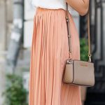 The Mysterious Girl Coral Pleated Culottes Outfit Idea .