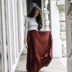 Red Pleated Maxi Skirt Under $30 - Affordable Winter Outfit Shein .