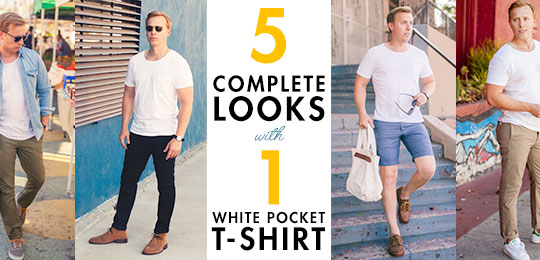 5 Ways to Wear a White Pocket T-shirt - Style Inspirati