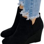 Gibobby Ankle Boots for Women Wide Width Women's Casual Slip On .