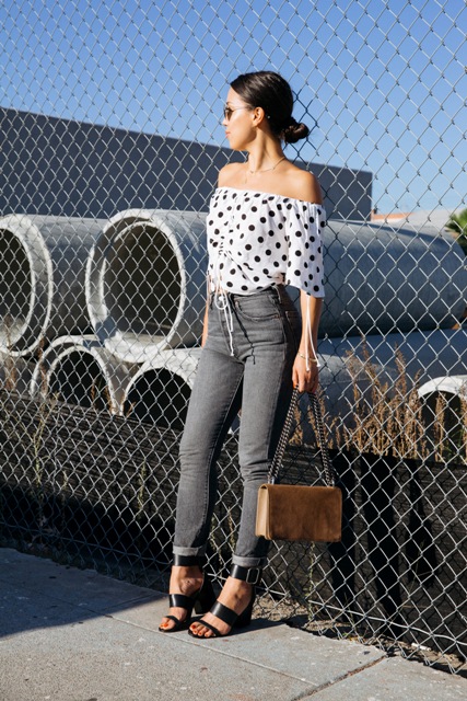 20 Polka Dot Crop Top Outfit Ideas - Styleohol